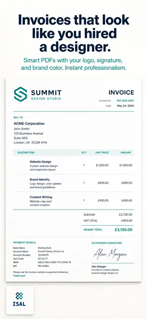 Isal: Invoice & Receipt Maker screenshot 2