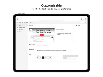 Font Size Decrease for Safari iPad screenshot