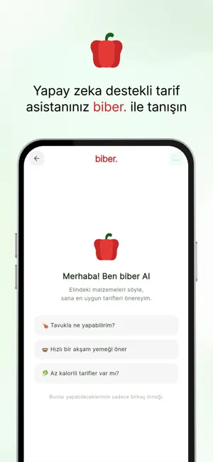 Biber: Akıllı Yemek Tarifleri screenshot 1