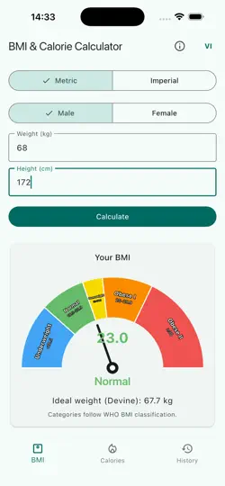 Capture d'écran de BMI & Calorie Counter sur iPhone 2