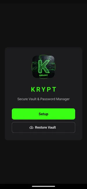 Krypt: Password & Secure Vault screenshot 1