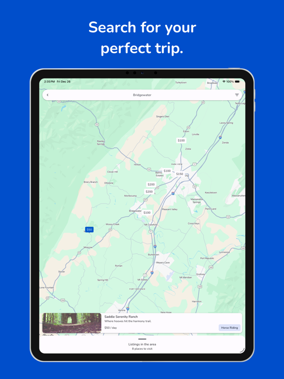 Bluebirding iPad screenshot 2 - Travel app