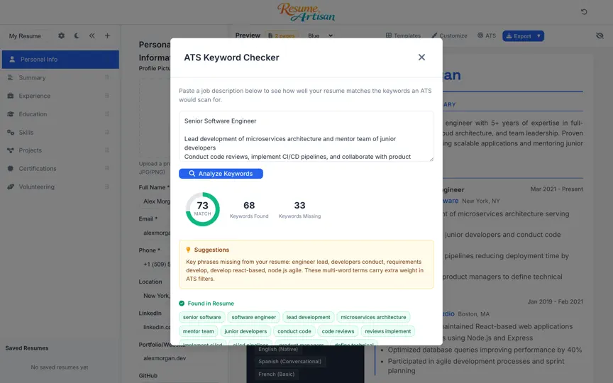 Capture d'écran de Resume Artisan: CV Builder sur iPhone 2