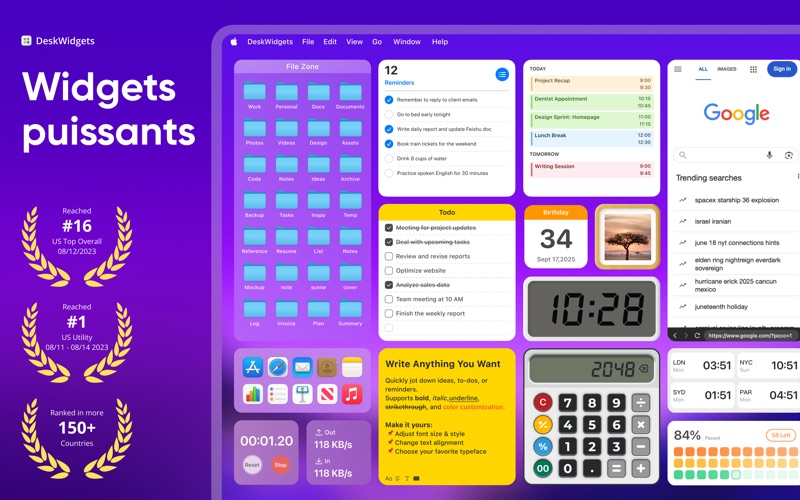 Screenshot #1 pour DeskWidgets: Widgets de Bureau