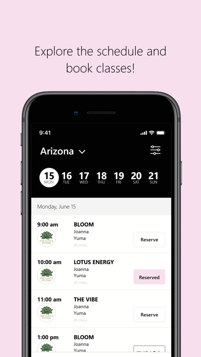 LOTUS STUDIO PILATES iPhone screenshot 3 - Health & Fitness app