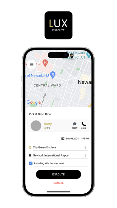 Lux Enroute Driver App Screenshot