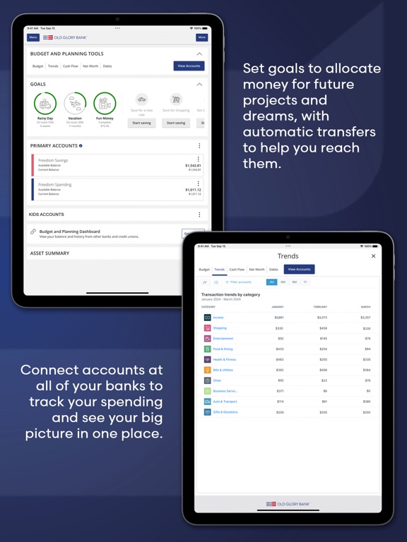 Old Glory Bank iPad screenshot 8 - Finance app