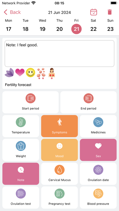 WomanLog Pro Calendar Screenshot