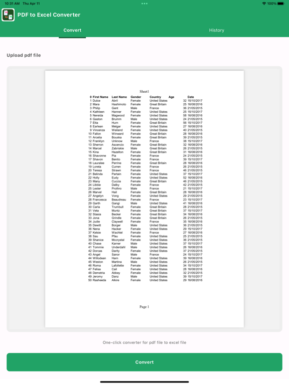 Screenshot #4 pour PDF to Excel Converter.