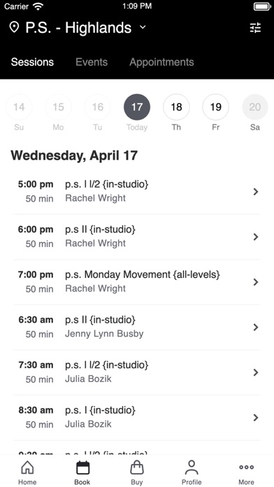 PS The Pilates Studio Screenshot