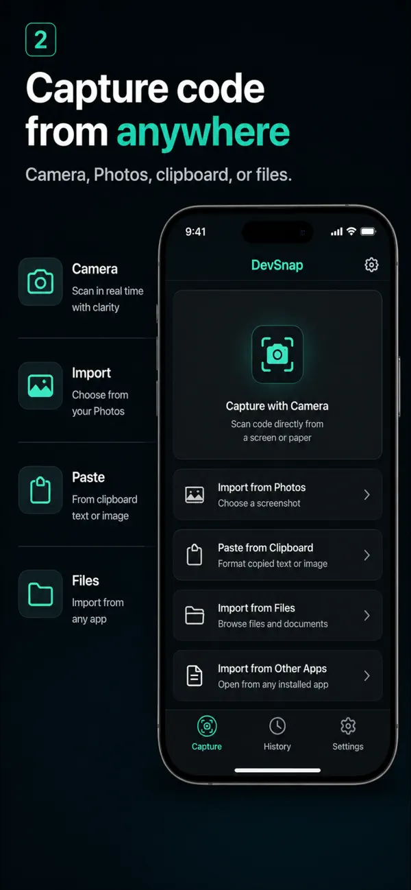 Screenshot #2 pour DevSnap: Code to Markdown