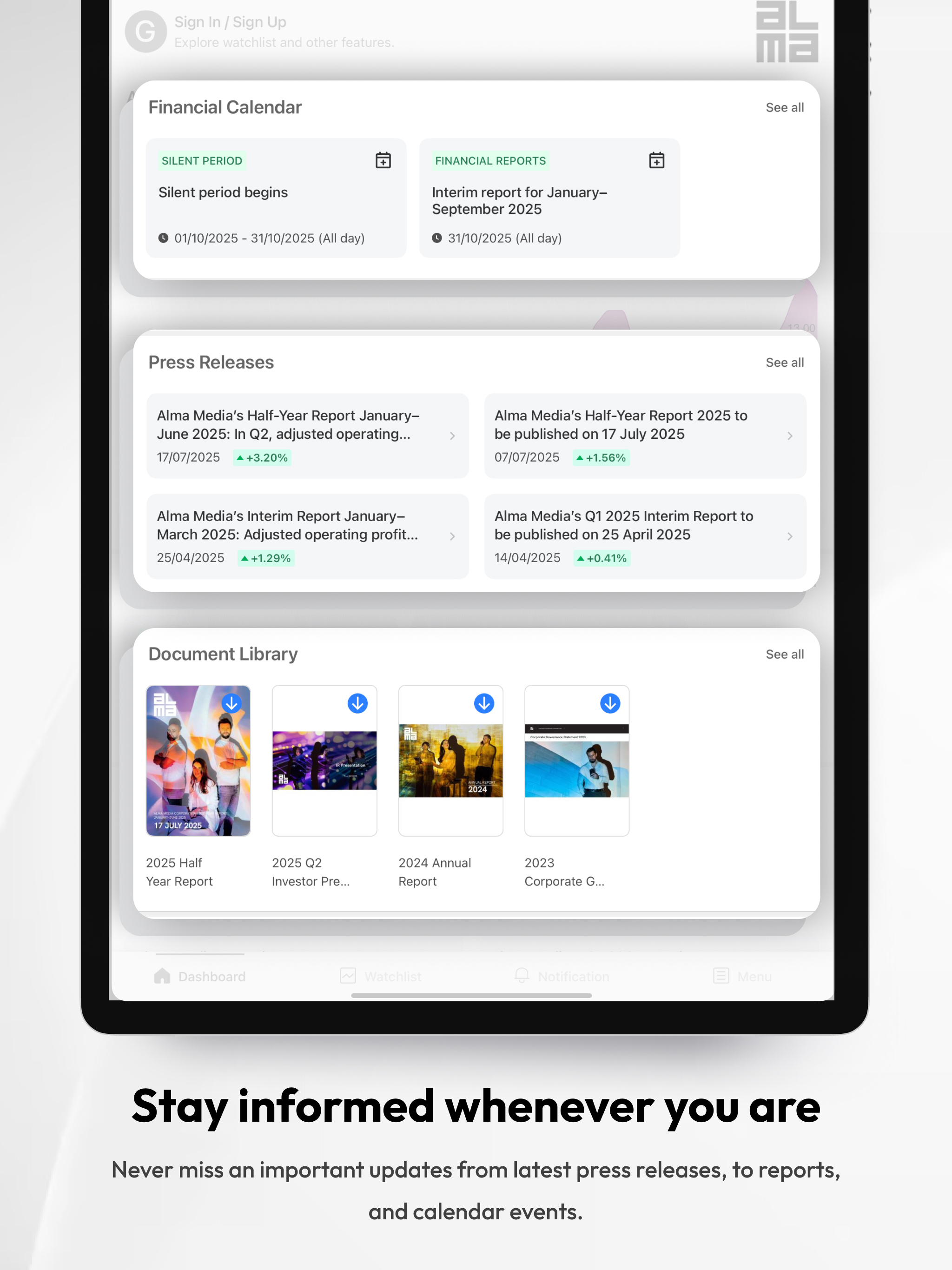 Alma Media Investor Relations screenshot 10