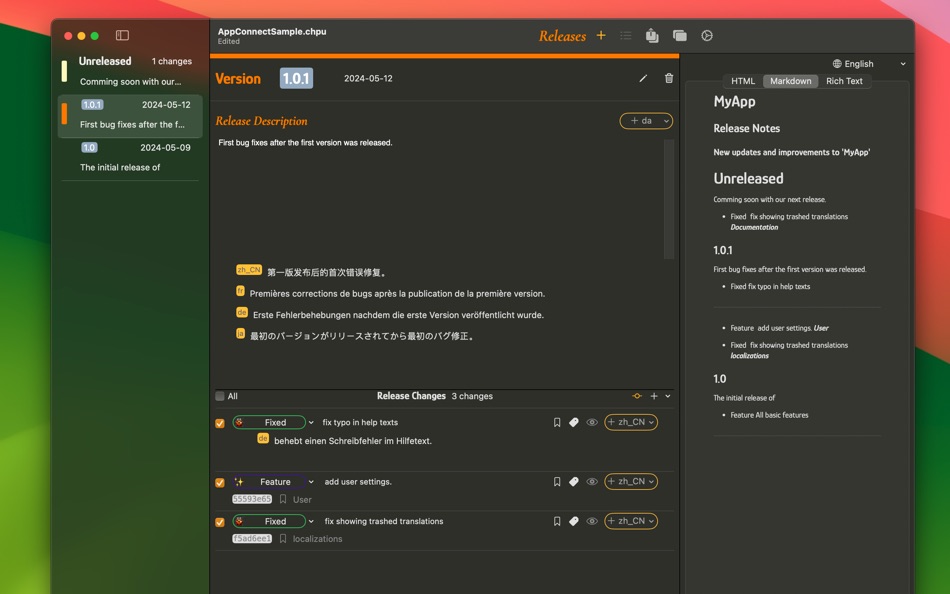 #7. Changelog Publisher (macOS) 由: Edwin Buehler