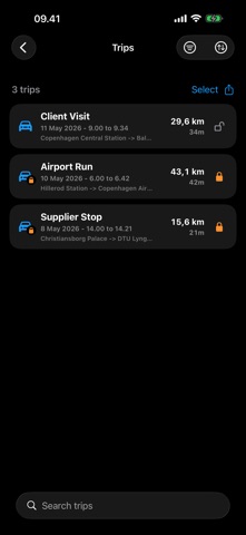 Mileage Log - OnePress Miles iPhone screenshot