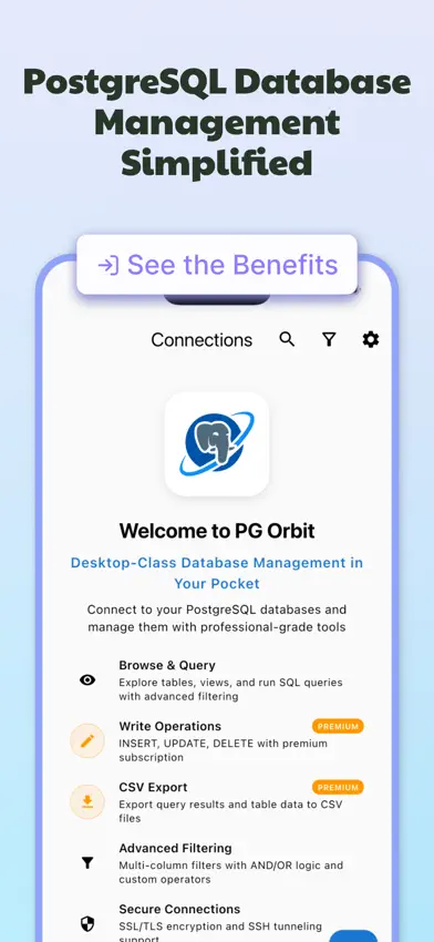 PG Orbit - Postgres Client screenshot 1