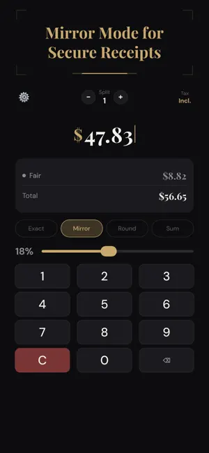 TipNoir — Tip Calculator screenshot 3