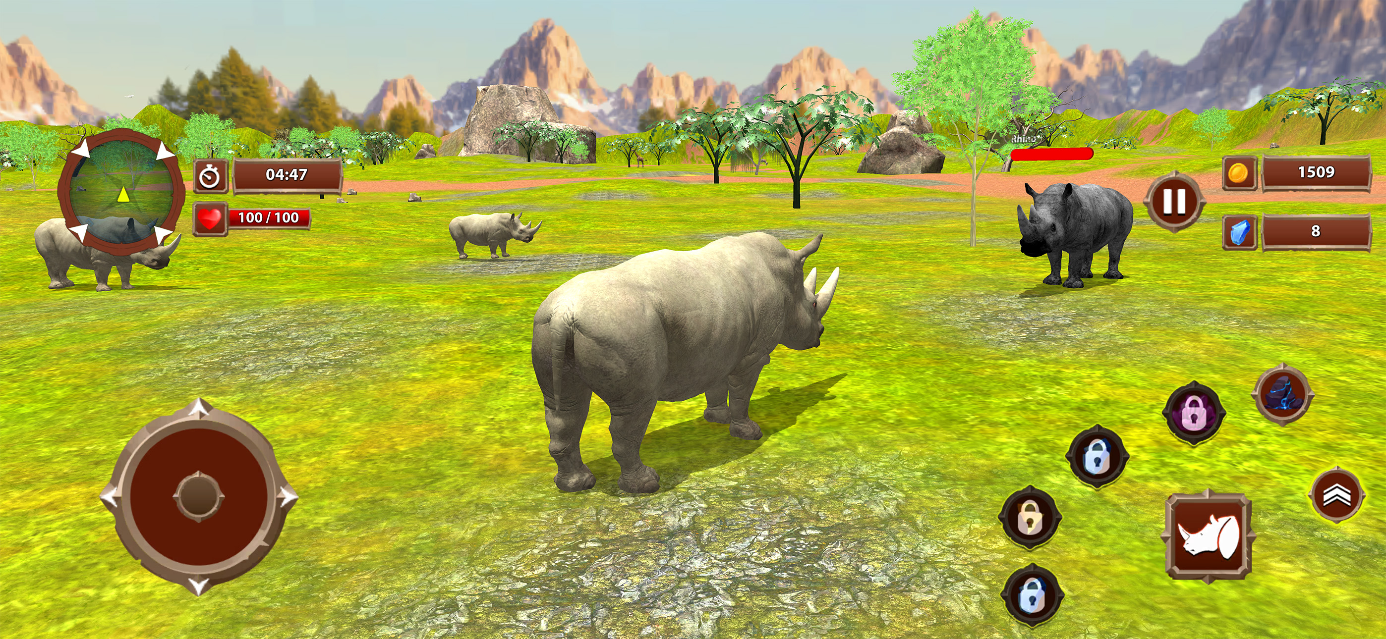 Virtual Wild Rhino Family Sim