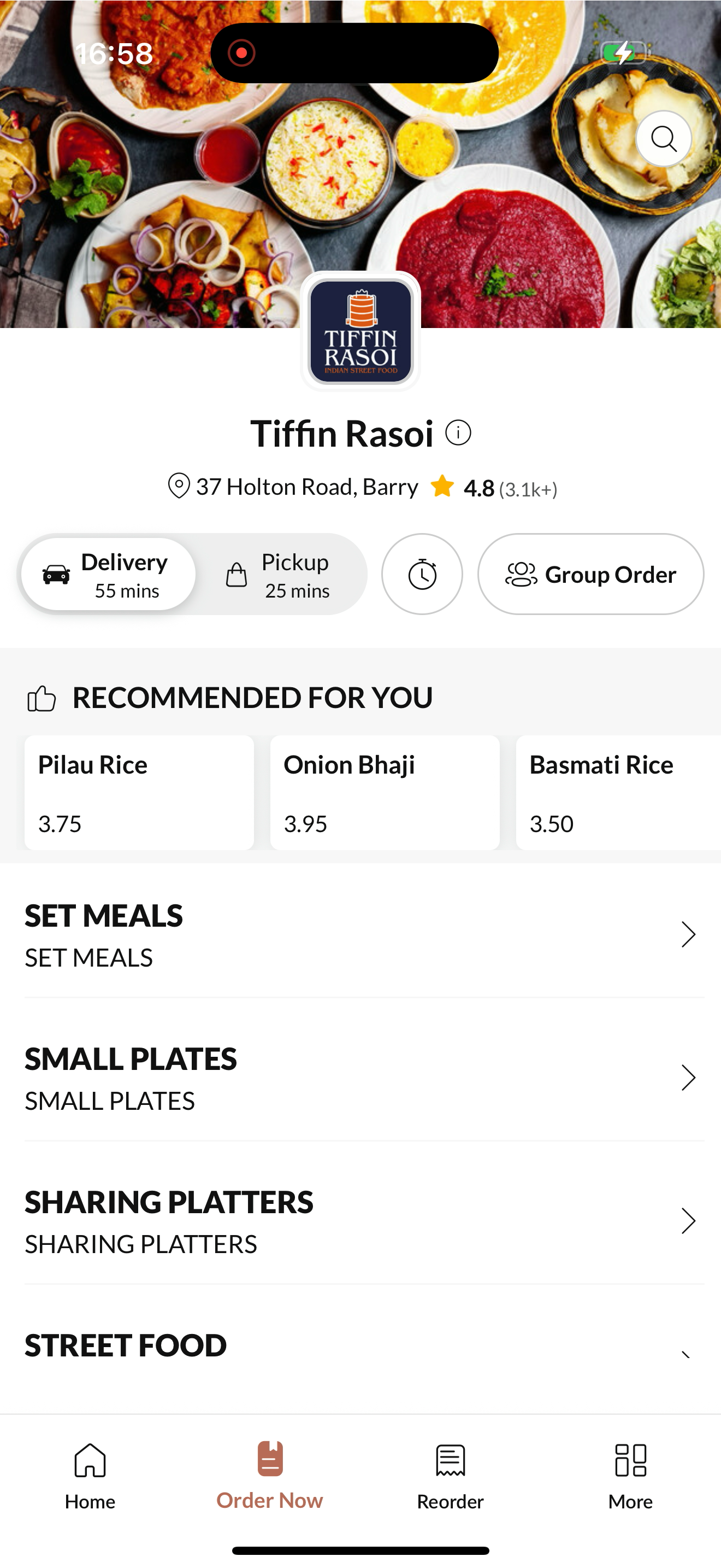 Tiffin Rasoi Barry, screenshot 2