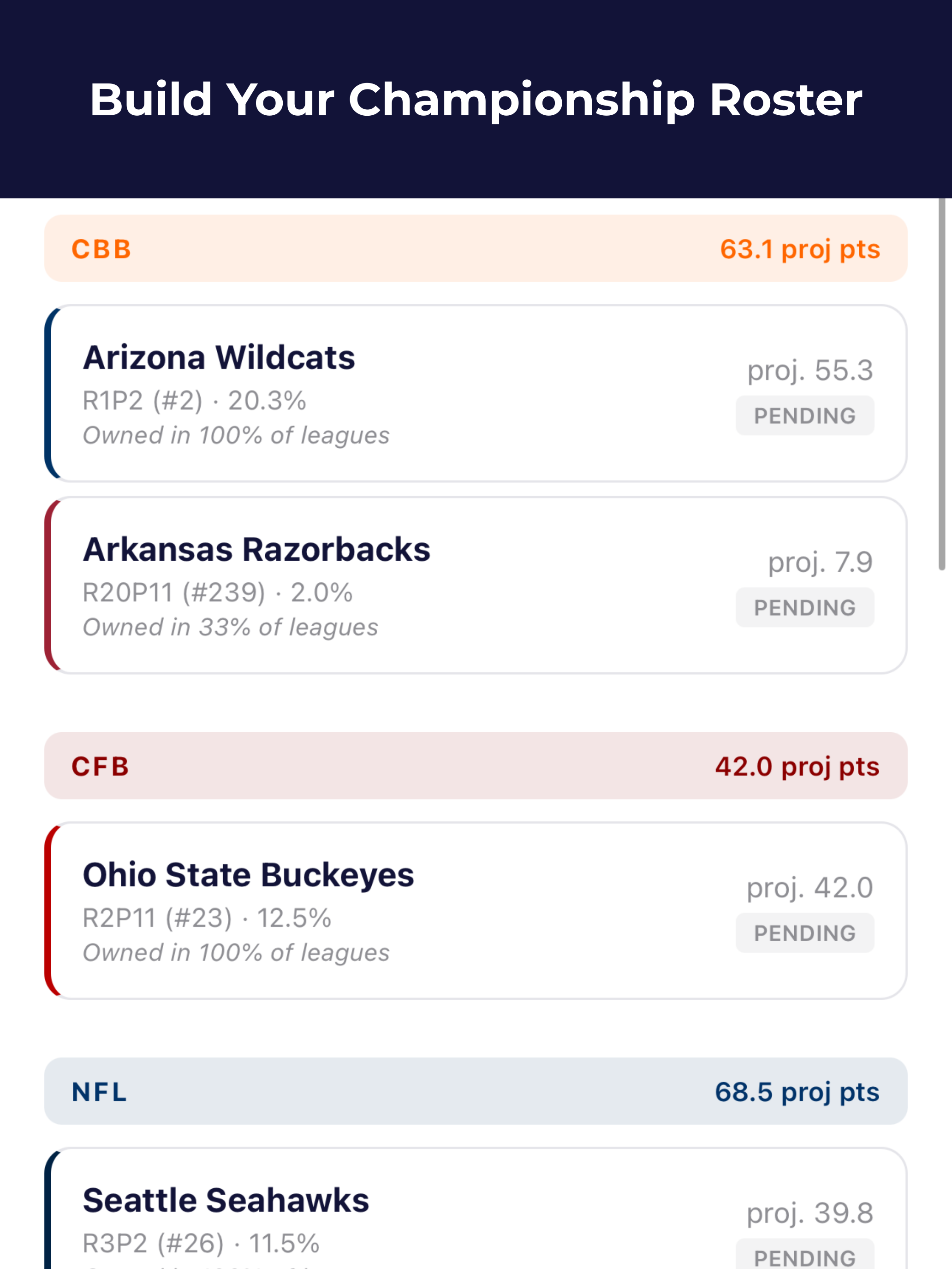 OmniLeague: Fantasy Sports screenshot 9