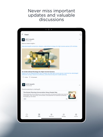 ACM WealthView iPad screenshot