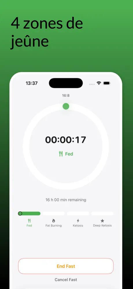 FastBreak — Jeûne Timer — capture d'écran iPhone 2