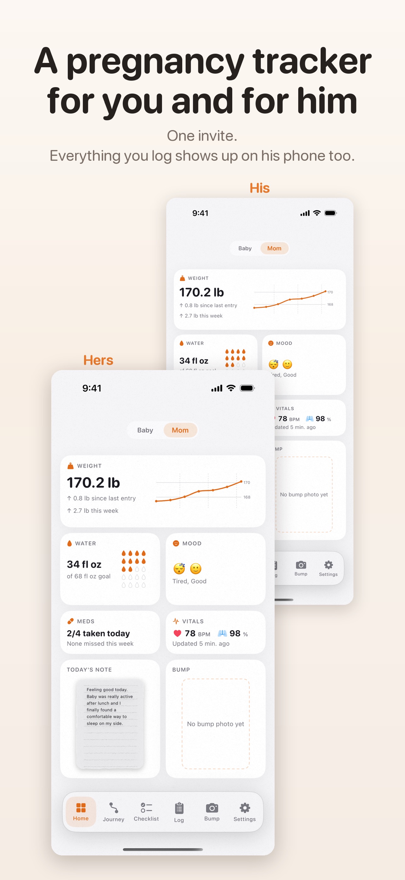 Screenshot 1 of Tether: Pregnancy Tracker