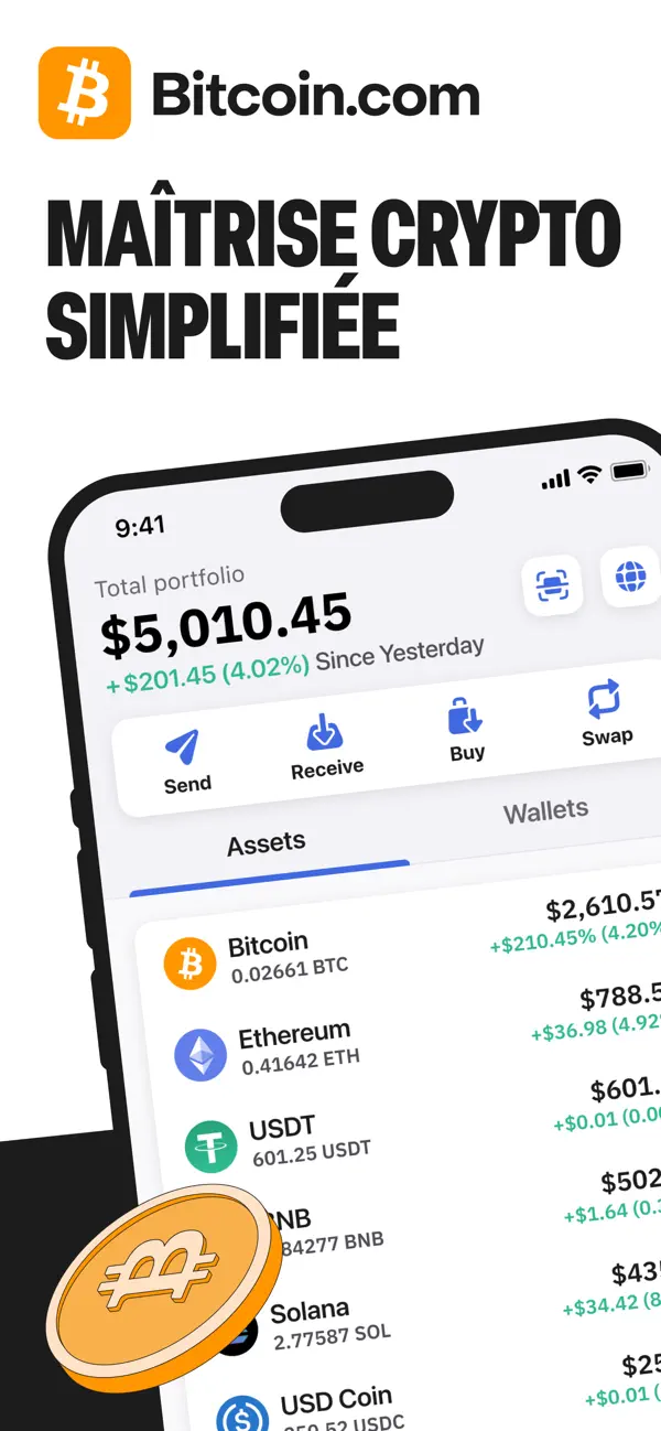 Screenshot #1 pour Portefeuille Bitcoin, Crypto