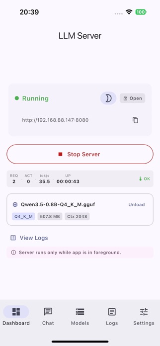 LLM Server Screenshot 1 of 8