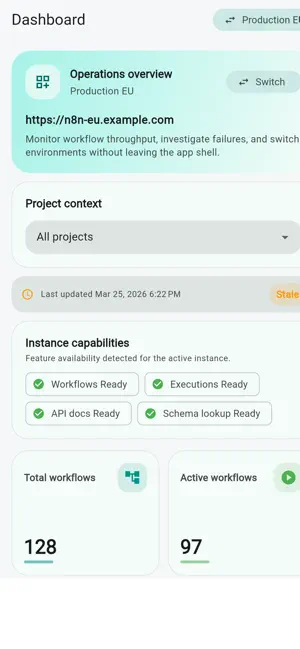 N8N Manager iPhone screenshot 1
