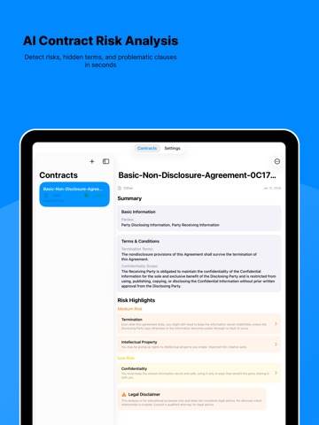 Contract Simplify - AI iPad screenshot