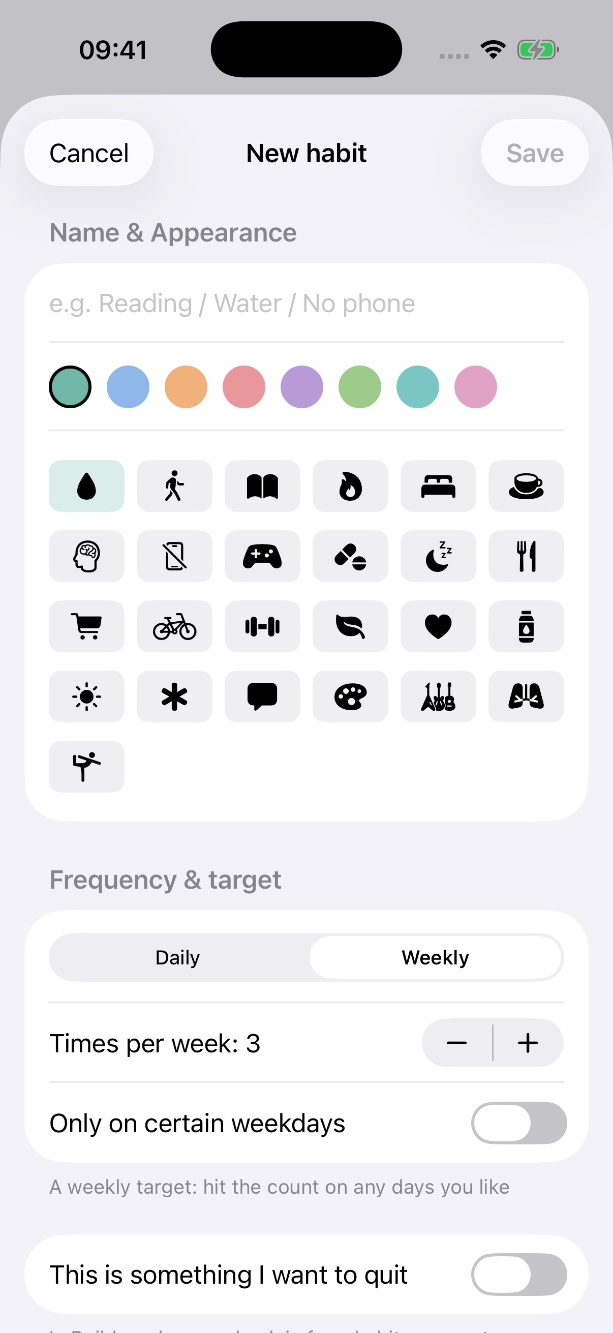 Screenshot 2 of Lento: Weekly Habits