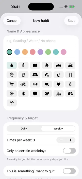 Lento: Weekly Habits screenshot 2
