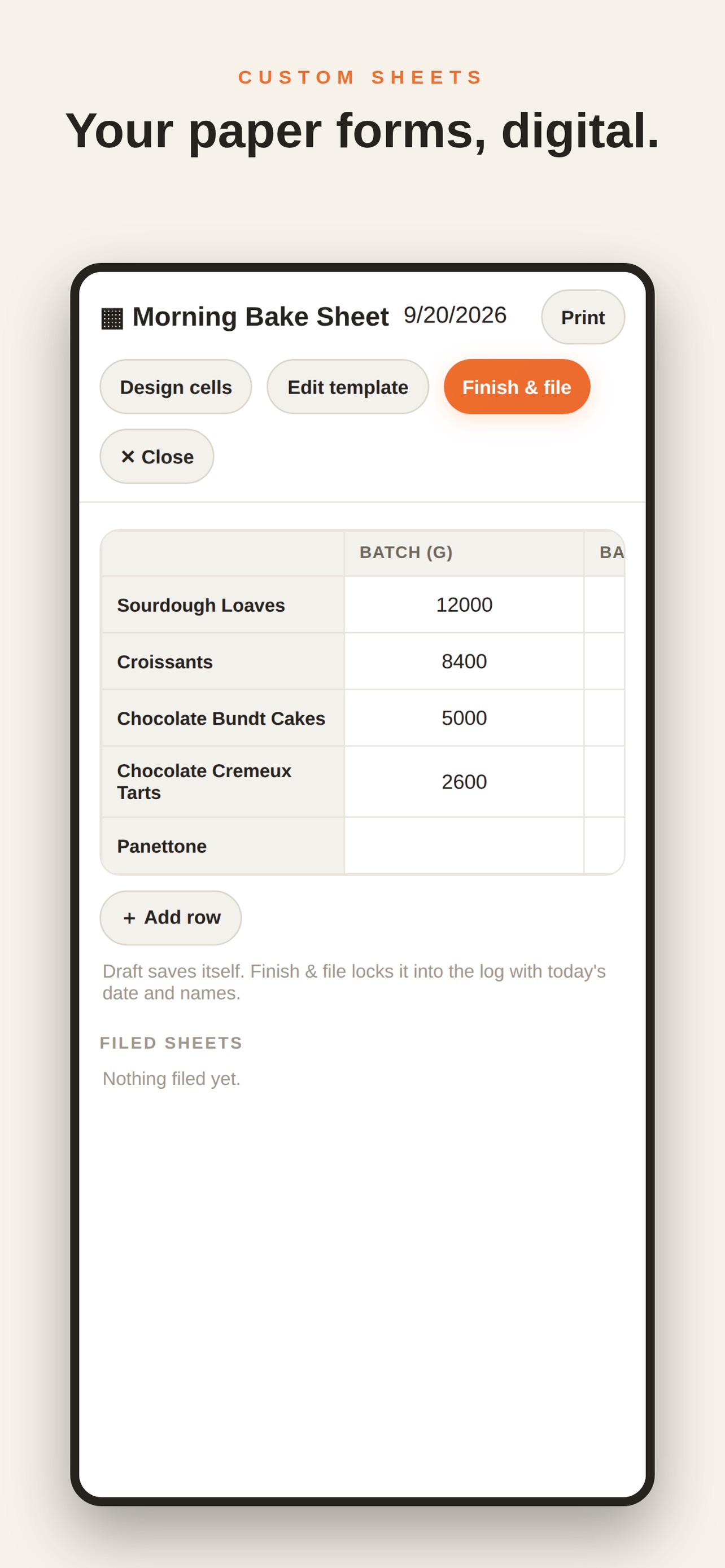 Screenshot 5 of fiche. recipe & costing