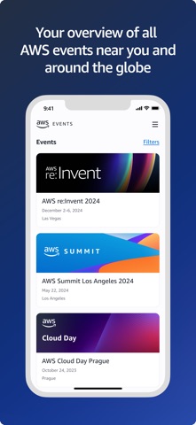 AWS Events iPhone screenshot