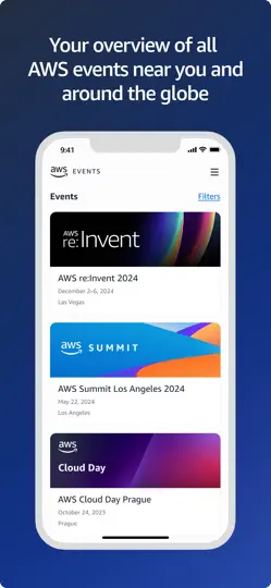 AWS Events iPhone Screenshot 1