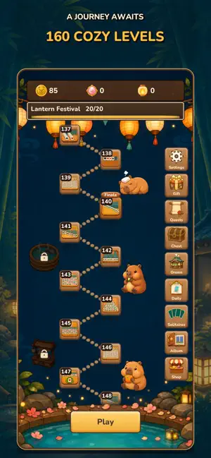 Capybara Solitaire: Onsen screenshot 2