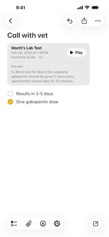 Notes iPhone screenshot