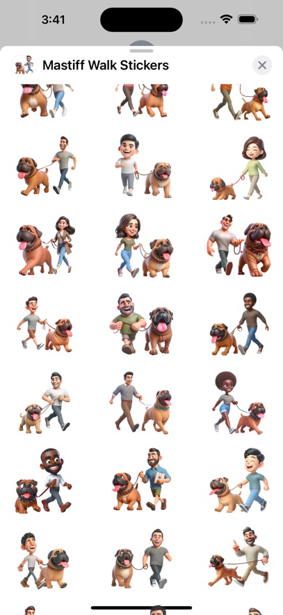 Mastiff Walk Stickers