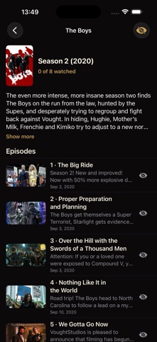 Watched TV: Episode Tracker screenshot