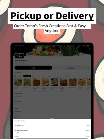 Tomo Asian Bistro iPad screenshot