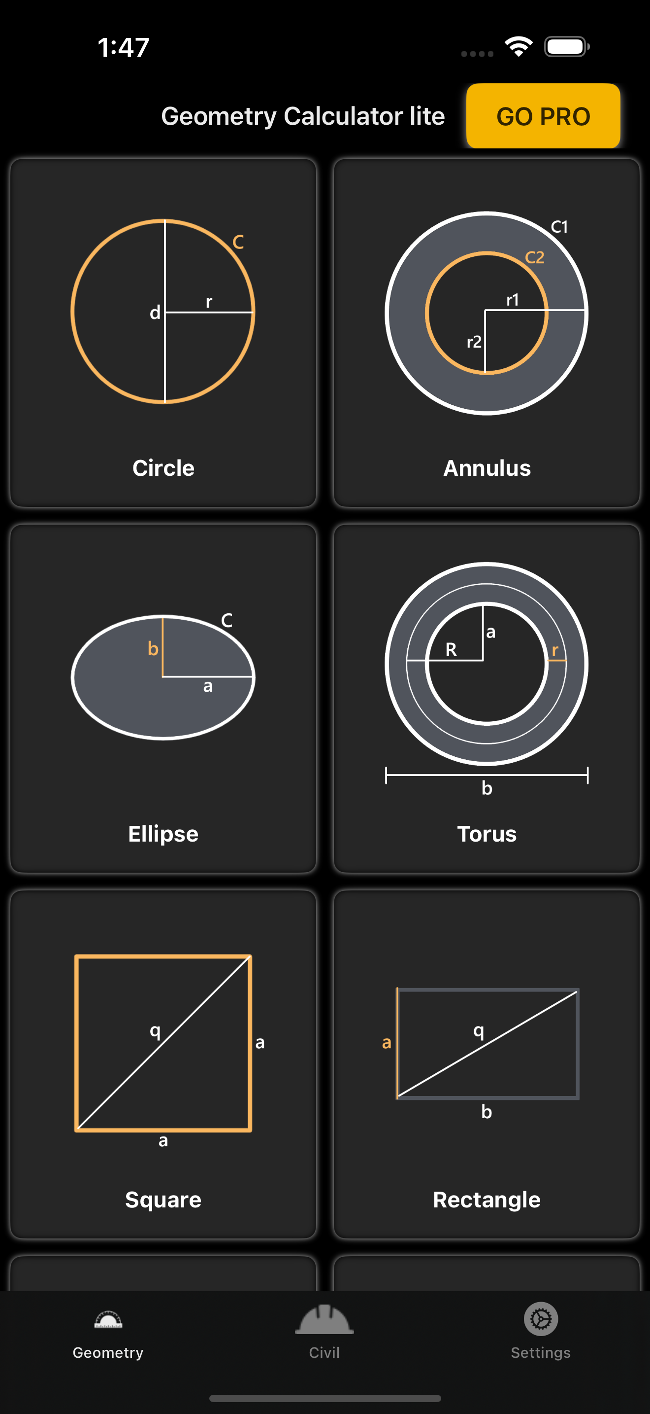 Geometry Calculator.