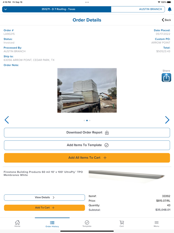 QXO iPad screenshot 4 - Business app