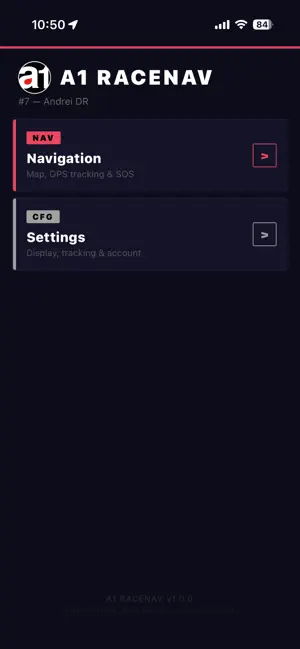 A1 RaceNav screenshot 2