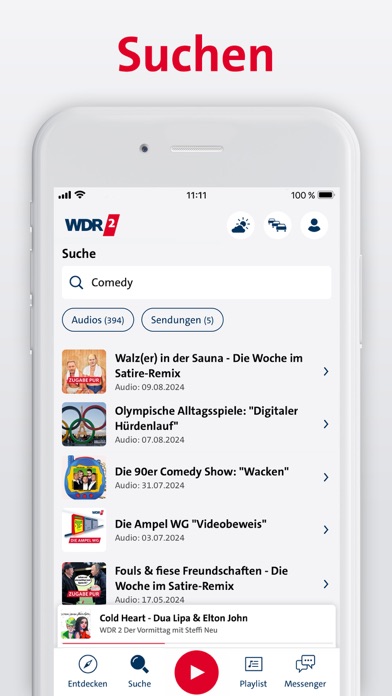 WDR 2 - Musik, Infos, Podcasts Screenshot