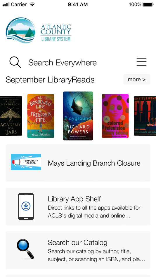 #1. Atlantic County Library System (iOS) By: Atlantic County Library System