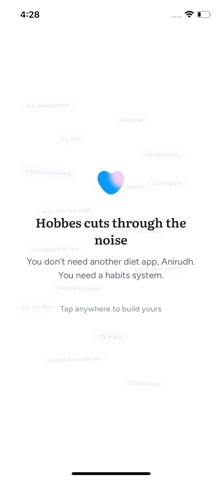 Hobbes: Nutrition Habit Coach iPhone screenshot