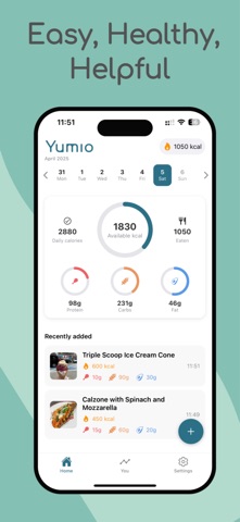 Yumio AI - Calorie Tracker iPhone screenshot