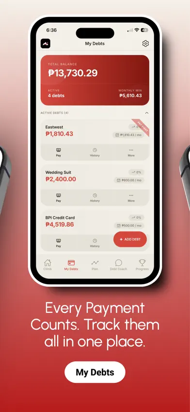 Climb - Debt Tracker screenshot 2