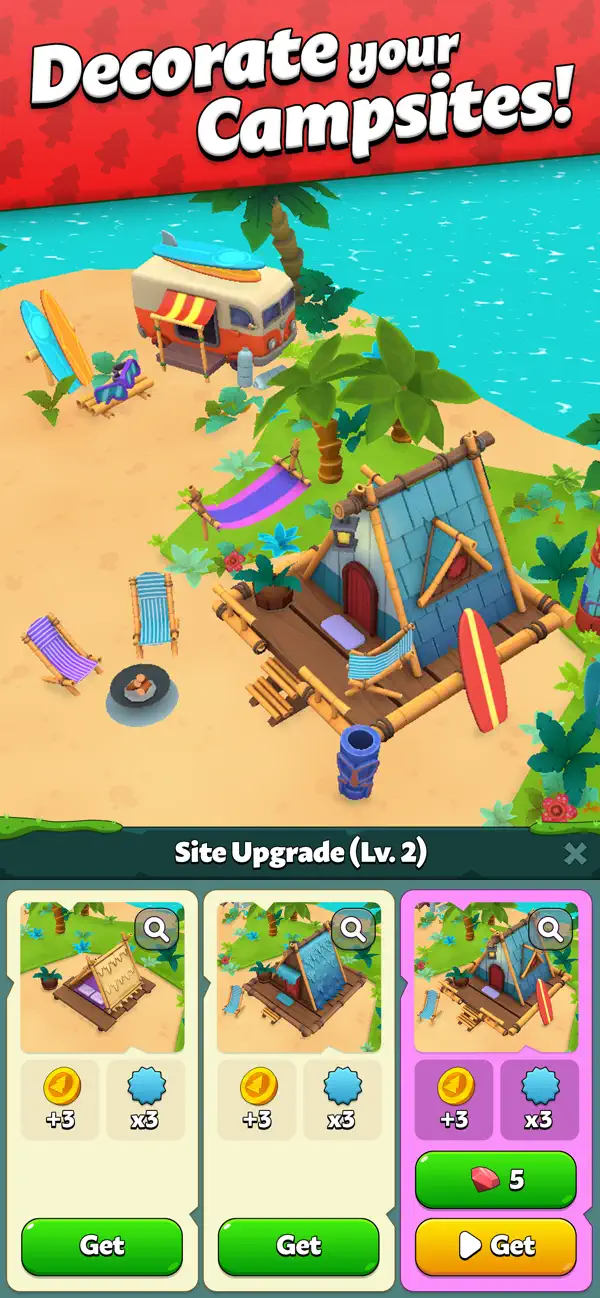 Happy Campers - Idle Tycoon Hack screenshot 3 - game app interface