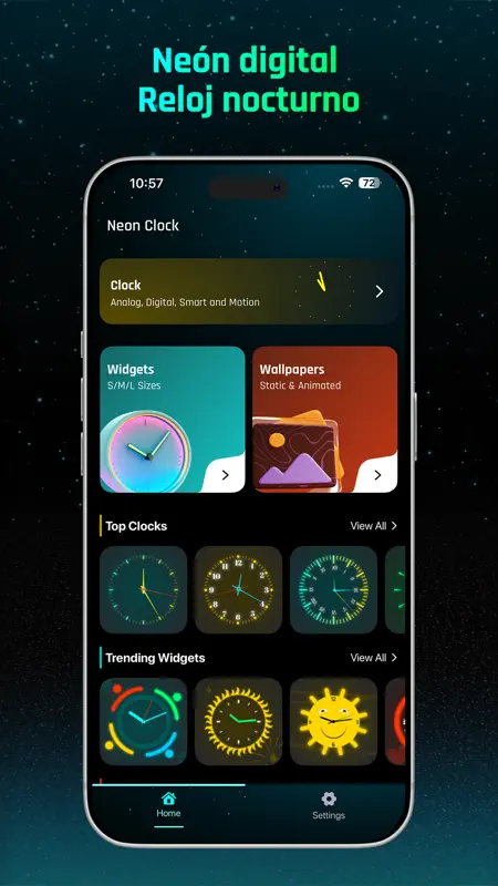 Reloj nocturno digital neón screenshot 1 of 8